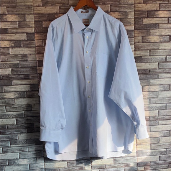 Bundle of 2 EUC Guzman Bros Ultra Fine Pinpoint Oxfords Light Blue 20-35 Shirts